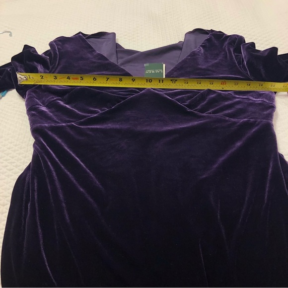NWT Lauren Ralph Lauren Velvet Gown Puple - Picture 9 of 9